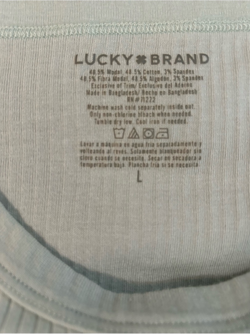 Lucky Brand Ribbed Tee Duo in Dusty Rose & Light Blue - Picture 2 of 3